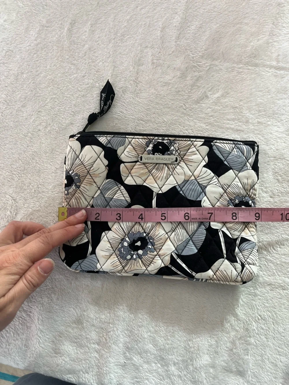 Vera Bradley Camellia Floral Cosmetic Duo Set Travel Pouches Small Zipper Bags